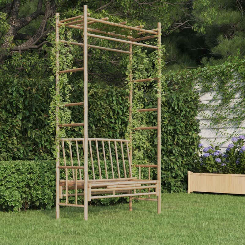 furnicato Gartenbank mit Pergola 116 cm Bambus