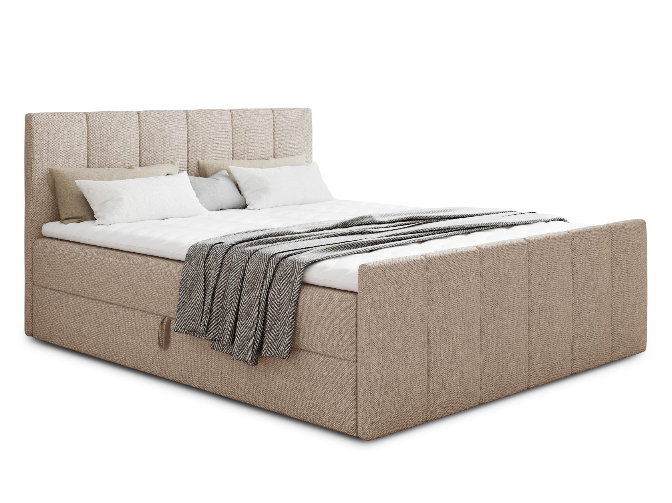 Sofnet Boxbett Star Lux (mit zwei Bettkästen, Bonell-Matratze und Topper), Doppelbett, Polsterbett mit Kopfteil und Fußteil, Boxspringbett