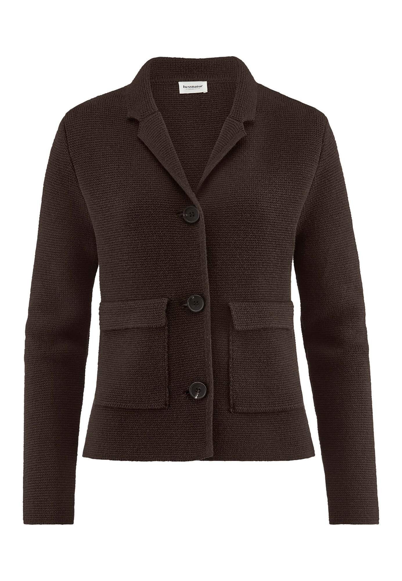 Hessnatur Jackenblazer aus Bio-Baumwolle mit Bio-Merinowolle (1-tlg)