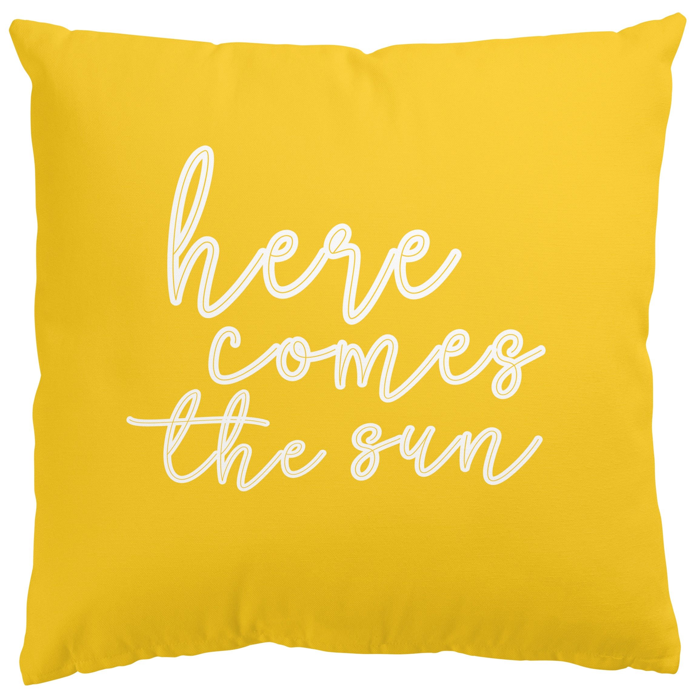Bilderdepot24 Dekokissen drinnen / draußen Kissenhülle gelb Sprüche Unifarben, Bezug mit / ohne Füllung Zierkissen Outdoor Sofa Bett
