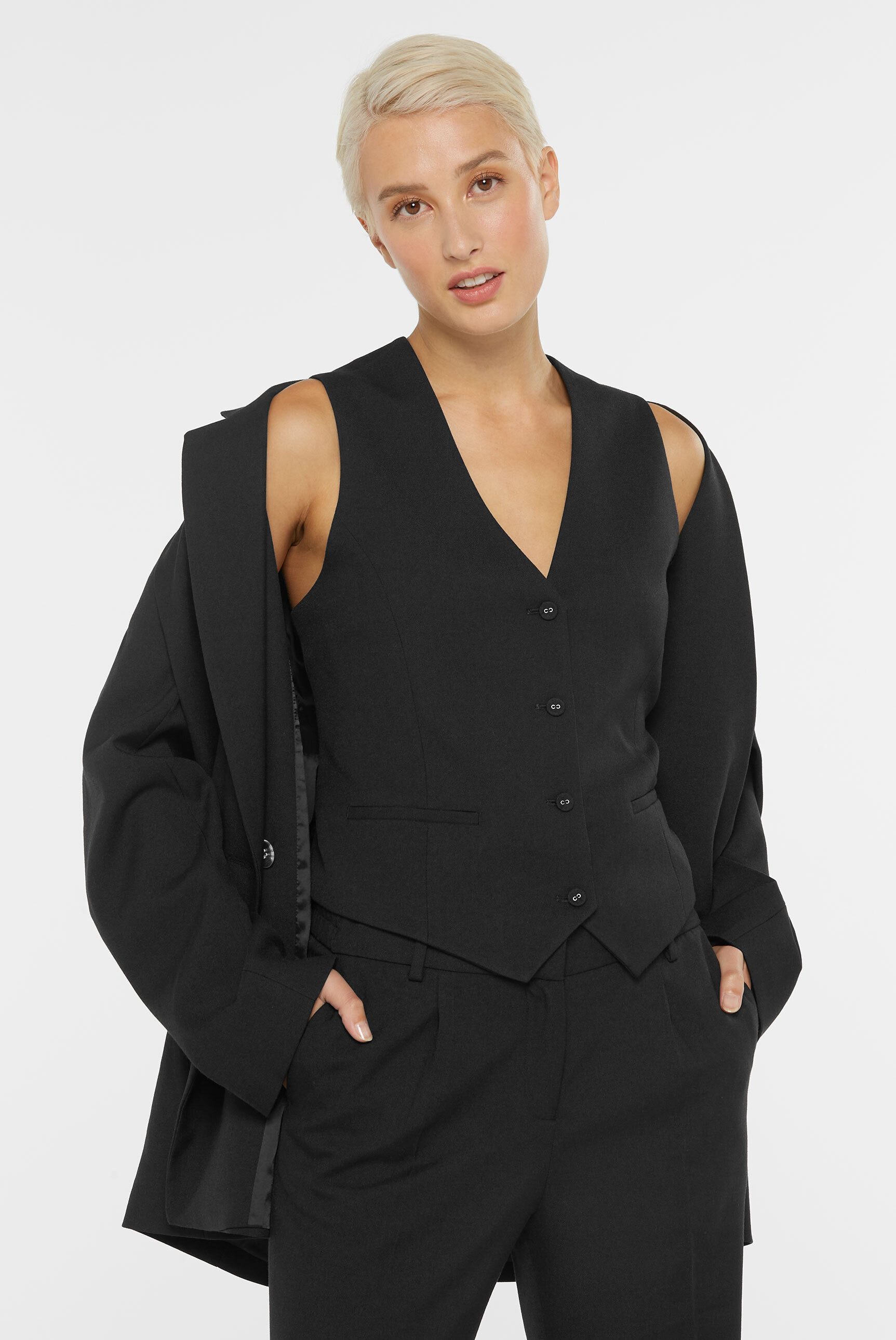 SENSES.THE LABEL Anzugweste leicht tailliert geschnitten