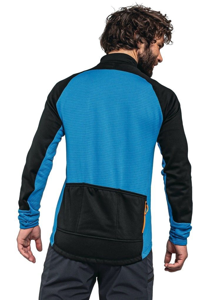 Schöffel Langarmshirt Piambello Full-Zip (maximale Bewegungsfreiheit) schwarz/blau Herren