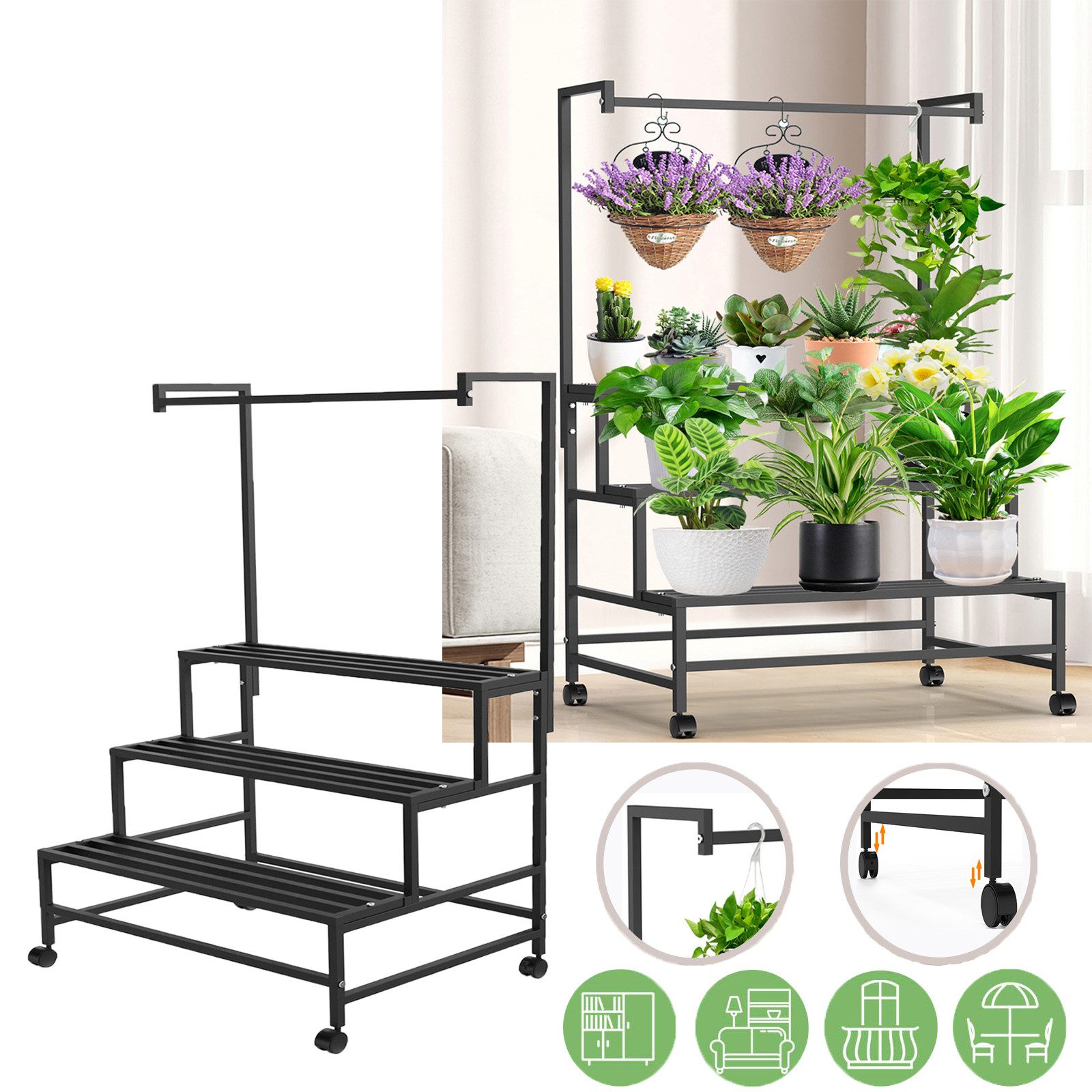 Jibenhome Leiterregal 3 Ebenen Pflanzenregal mit günstig online kaufen