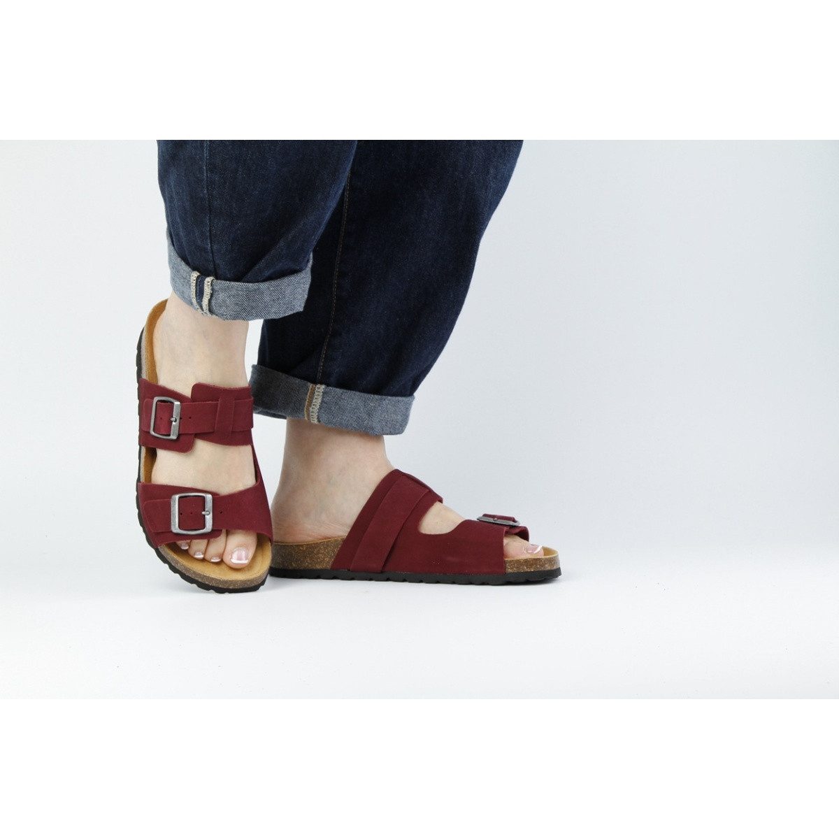 Grand Step Shoes Luca Nubuk (Leder) bordeaux Sandale