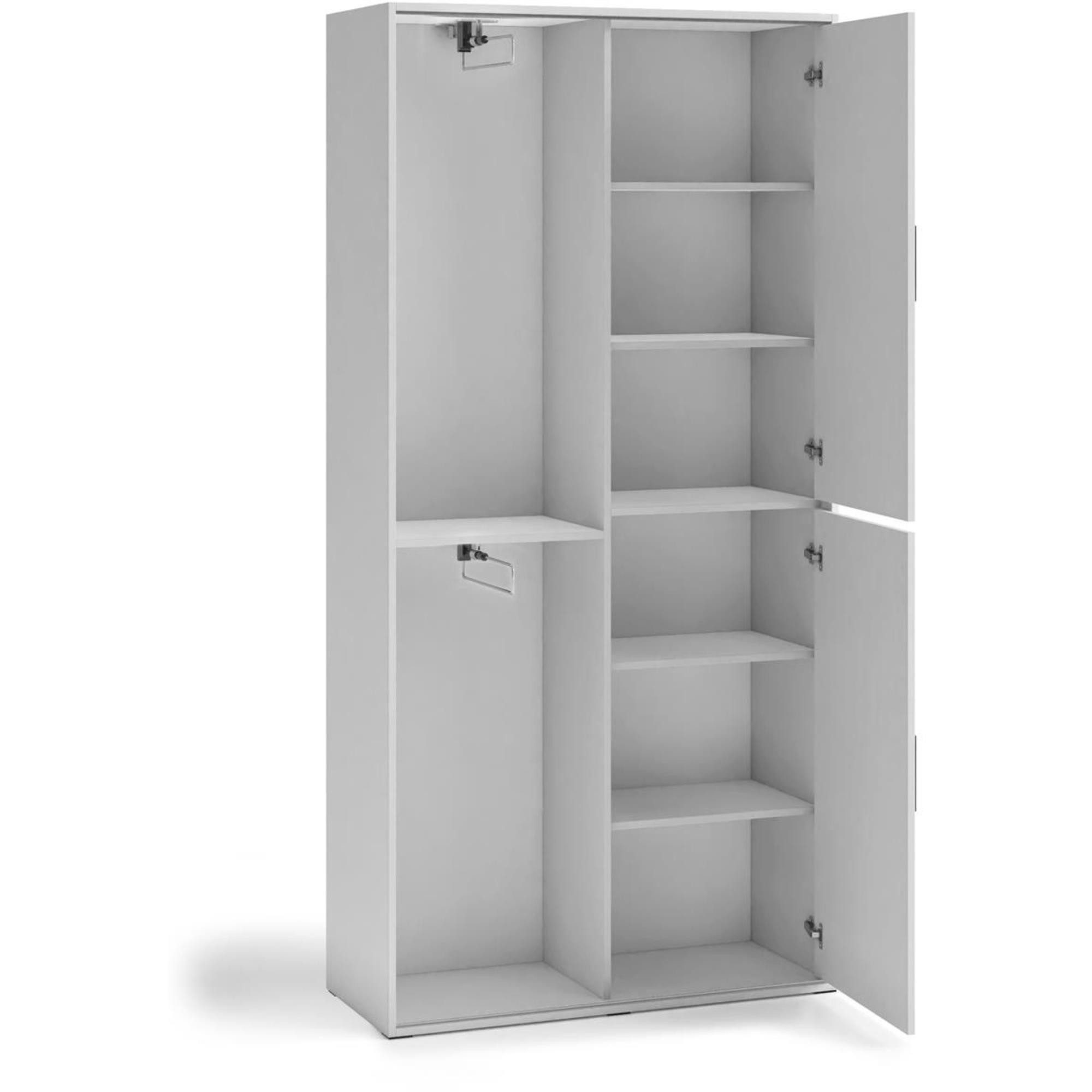 Beautysofa Garderobenschrank mit Spiegel LANO (modern / loft Stil) Kleiderschrank mit Türen