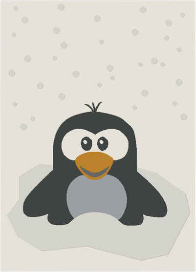 Kinderteppich Pinguin, Happy Rugs, rechteckig, Höhe: 18 mm, weicher Flor