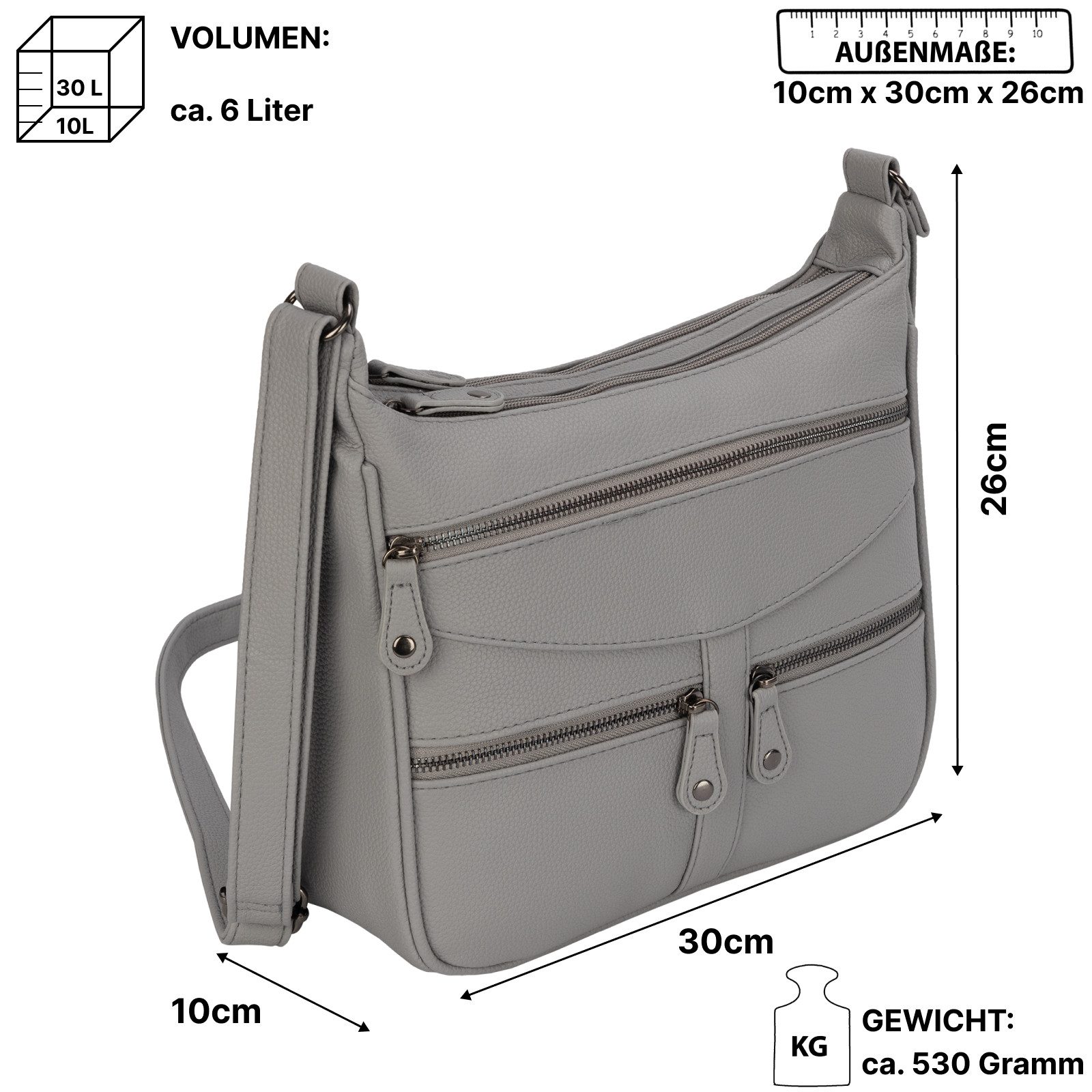 EAAKIE Umhängetasche Damen Tasche Schultertasche Umhängetasche Leder Optik Handtasche, als Schultertasche, Umhängetasche tragbar – Bild 2 von 5