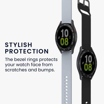 kwmobile Armband Schutzring für Samsung Galaxy Watch 5 (44mm) Fitnesstracker (1-tlg), Bezel Ring Lünette in Schwarz Silber