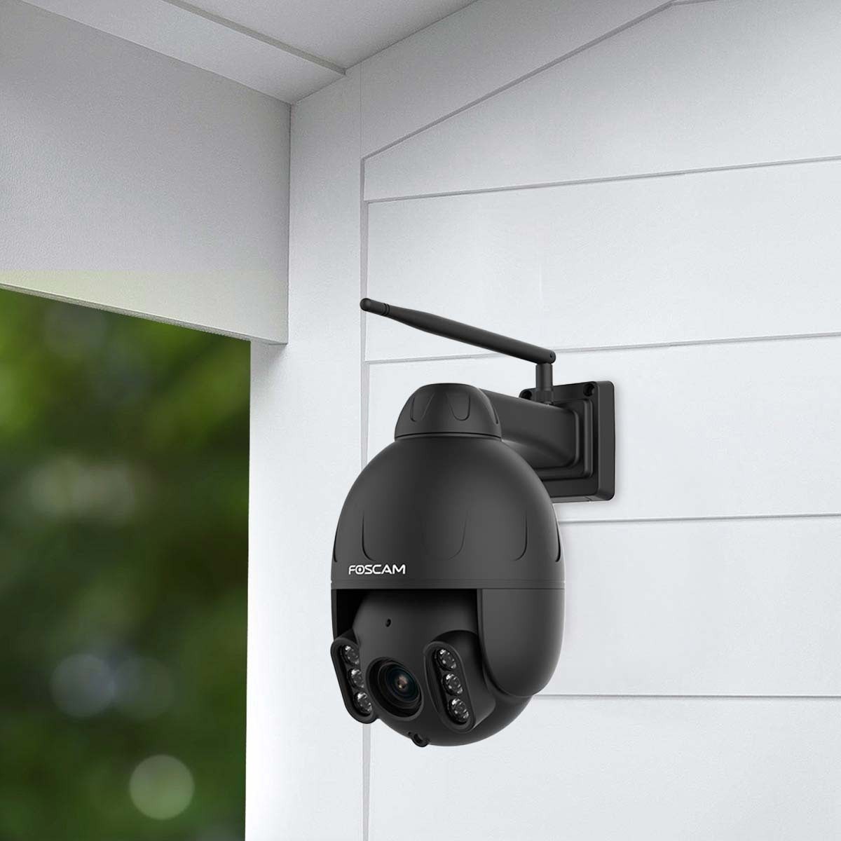Foscam Überwachungskamera FOSCAM SD4 4 MP Dual-Band WLAN PTZ Dome (Außenbereich, Innenbereich, 4-fach optischer Zoom, Intelligente Erkennung & Push-Benachrichtigung, IP66 Wasserfest, Nachtsicht bis 50m)