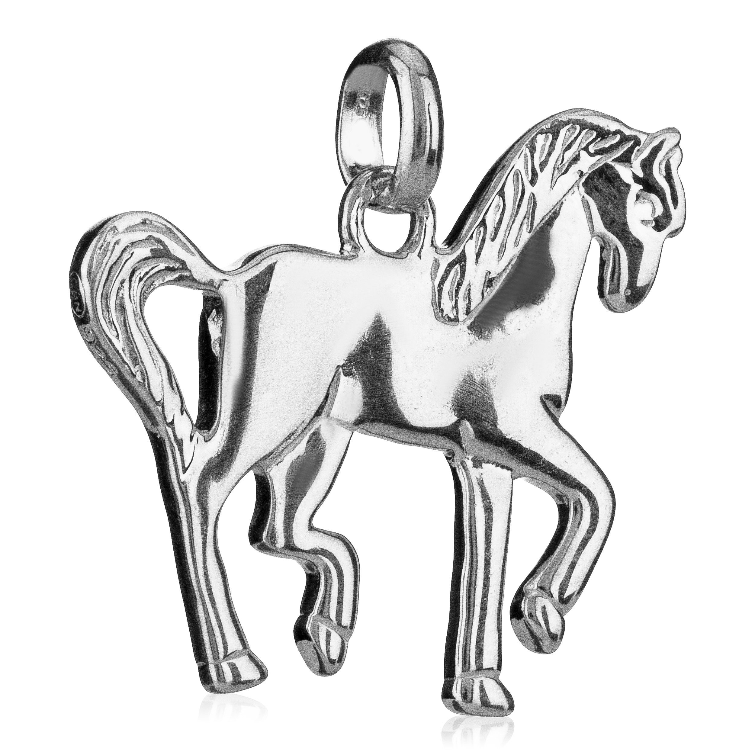 NKlaus Kettenanhänger Große 925 Sterling Silber Ketten Anhänger Pferd Po