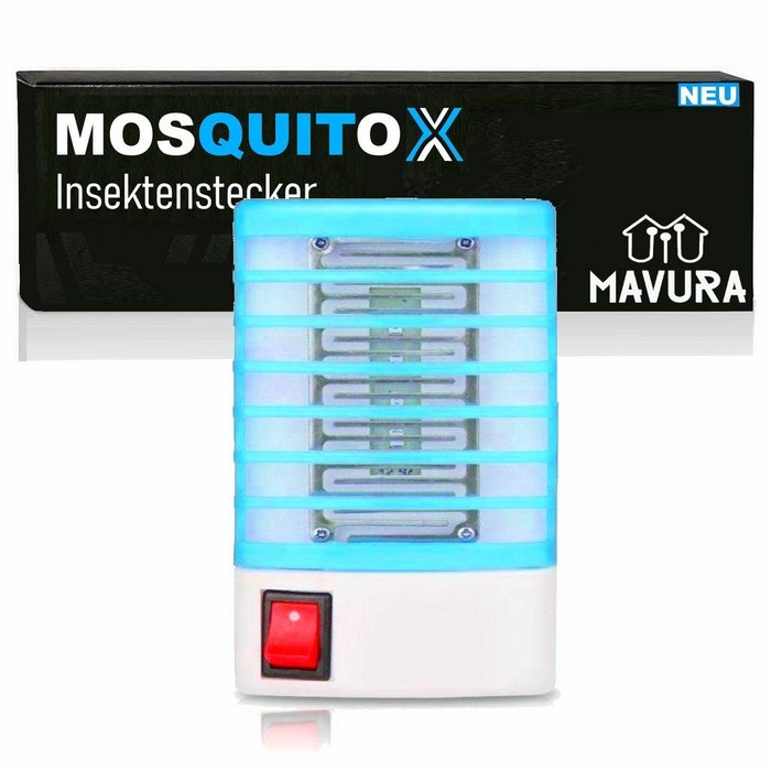 MAVURA UV-Reflektorlampe MOSQUITOX elektrische Insektenfalle Fliegenfalle Insektenstecker UV-Insektenlampe LED fest integriert UV Fliegenfänger Fliegenfalle Insektenkiller elektrisch Mückenfalle
