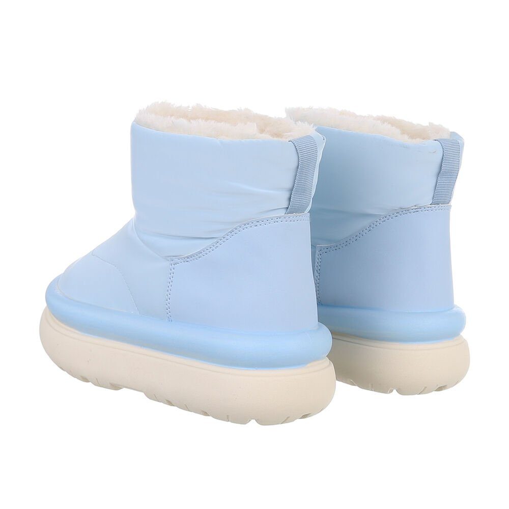 Ital-Design Damen Snowboots Freizeit Snowboots (85136872) Flach Plateaustiefeletten in Hellblau