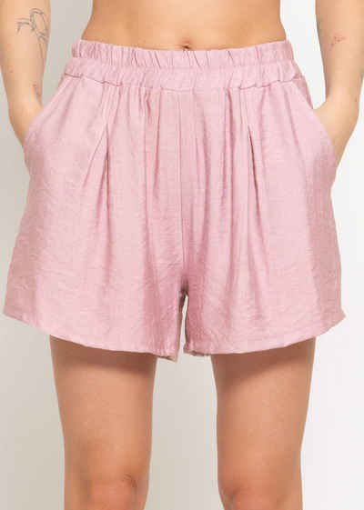SASSYCLASSY Shorts Viskose Shorts mit lockerer Passform Fließende Shorts mit elastischen Bund und Eingriffstaschen