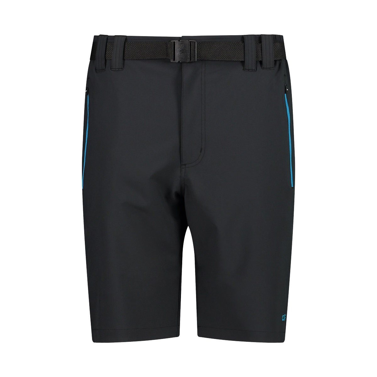CMP Trekkinghose Wanderhose mit Gürtel (4-Wege-Stretch, UV-Schutz) anthrazitgrau/blau