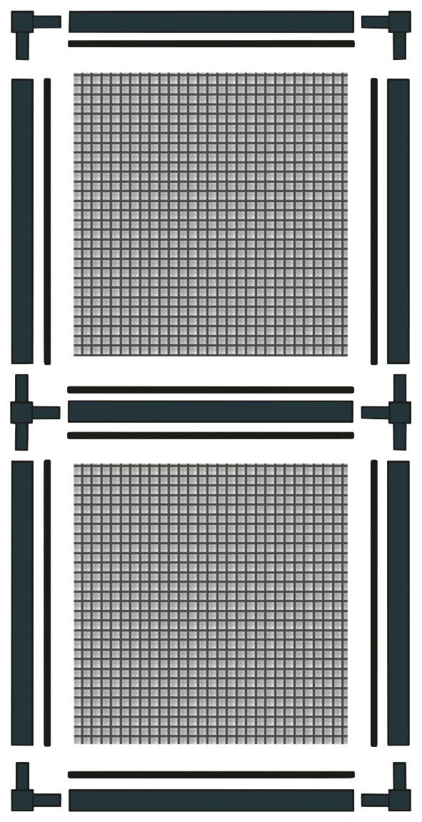 Insektenschutz-Fensterrahmen Fenster, SCHELLENBERG x cm, Premium Aluminium, mit 240 120 anthrazit, bodentiefe 70045 für Rahmen Fliegengitter aus