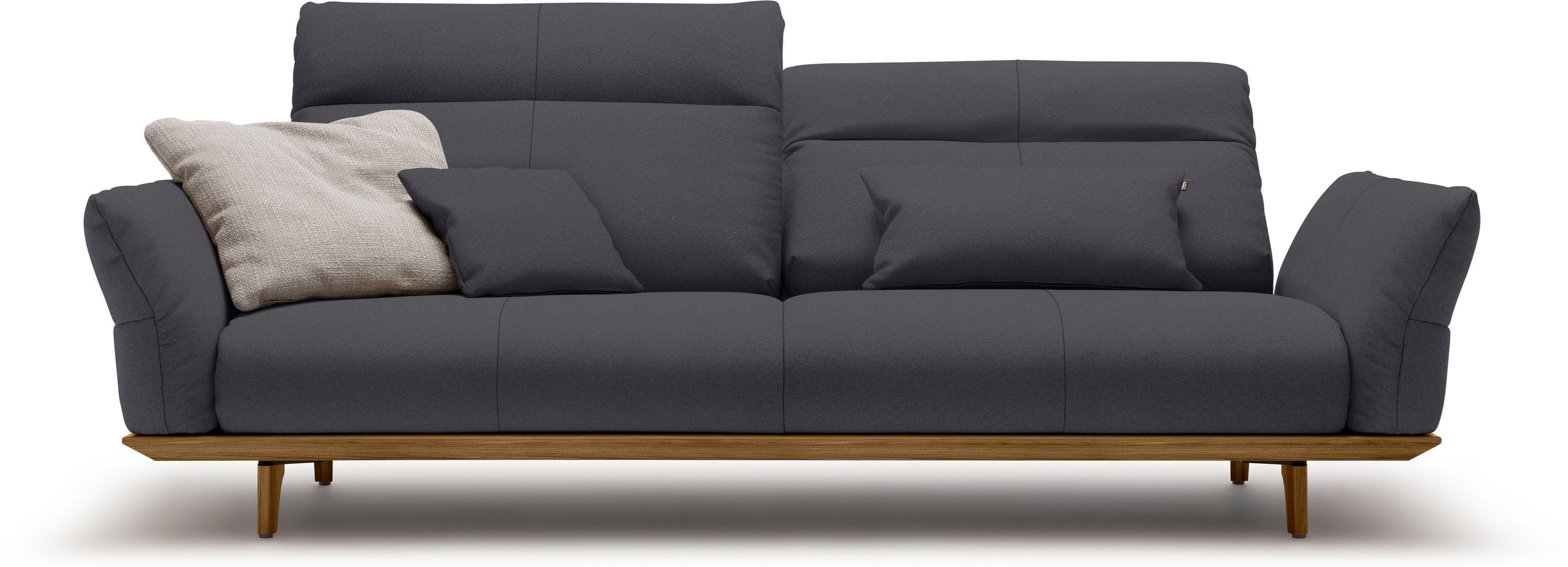 Nussbaum, Füße hs.460, Sockel sofa in und hülsta 228 cm 3,5-Sitzer Breite