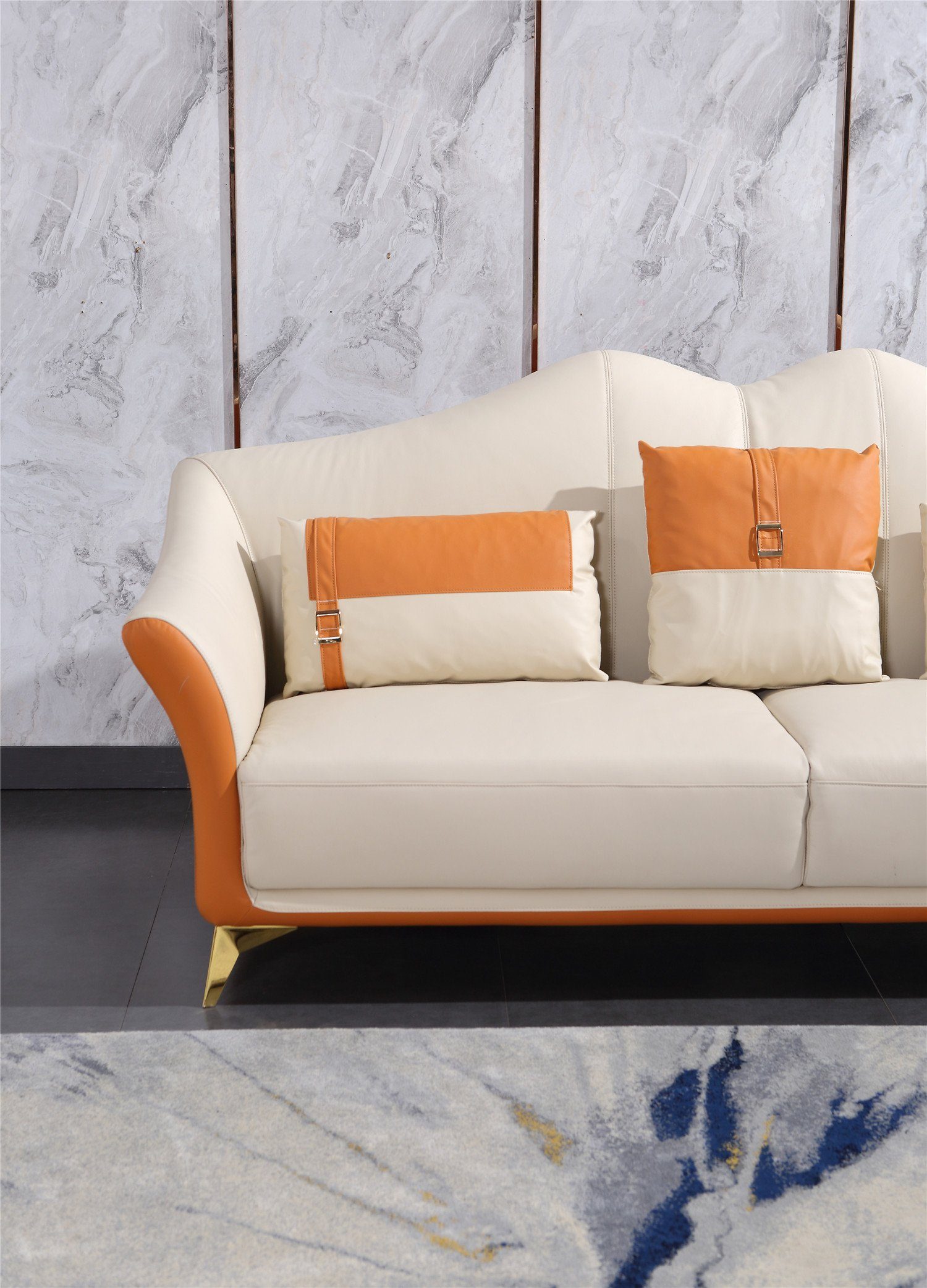Moderne in JVmoebel Orange-weiße Europe Sofa Sofas, 3+1+1 Made Sitzer Sofagarnitur Garnituren