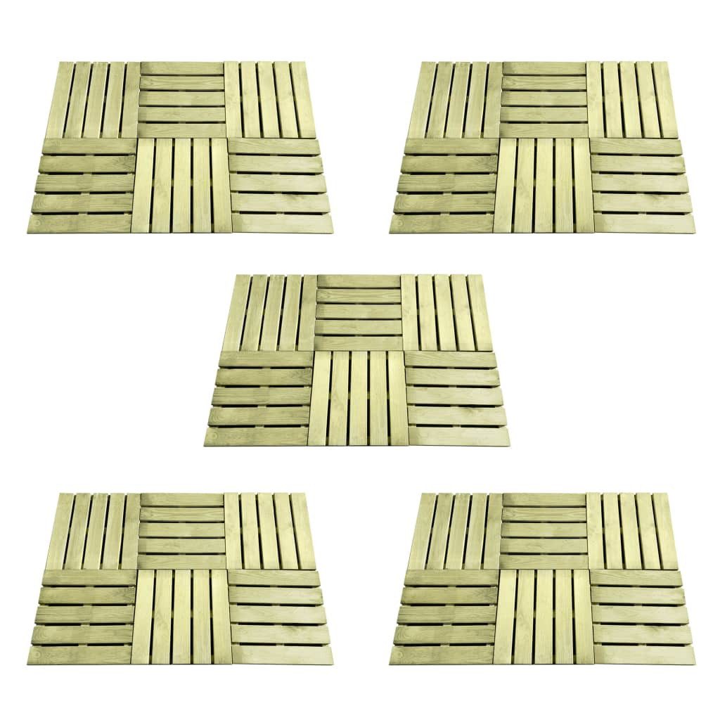 vidaXL Teppichboden Terrassenfliesen 30 Stk. 50×50 cm Holz Grün, Höhe: 3.2 mm