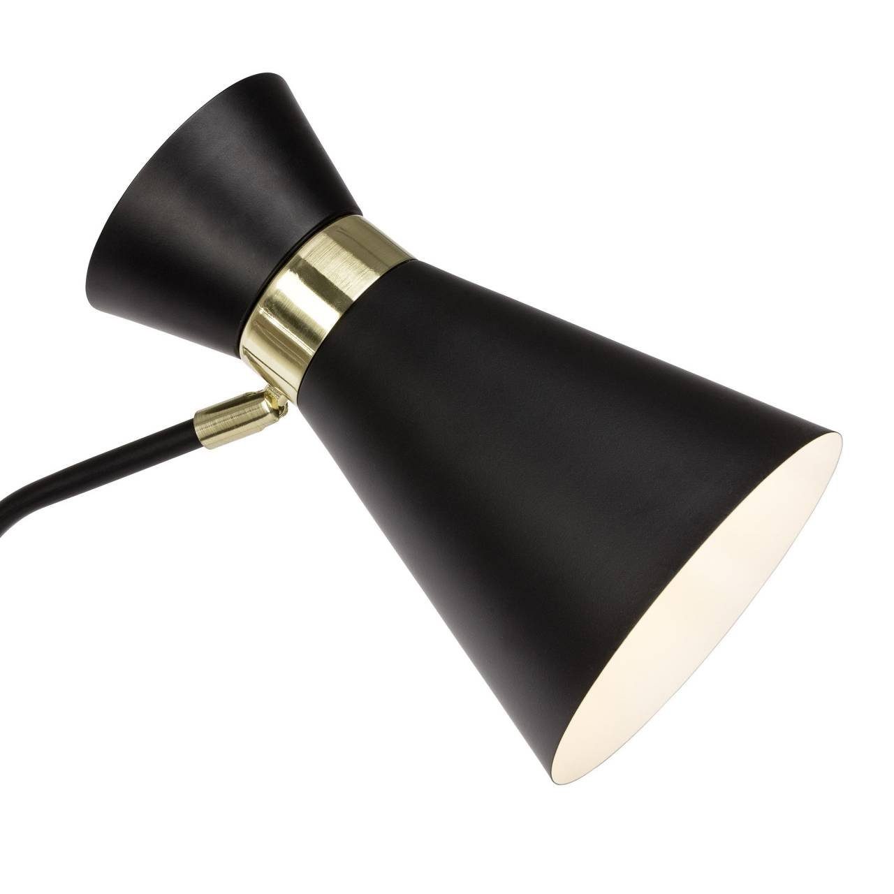 Brilliant Stehlampe Goldy, Lampe Goldy Standleuchte 1flg schwarz-matt/gold  1x A60, E27, 28W,