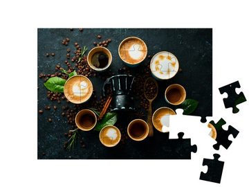 puzzleYOU Puzzle Set von verschiedenen Kaffeegspezialitäten, 48 Puzzleteile, puzzleYOU-Kollektionen Getränke