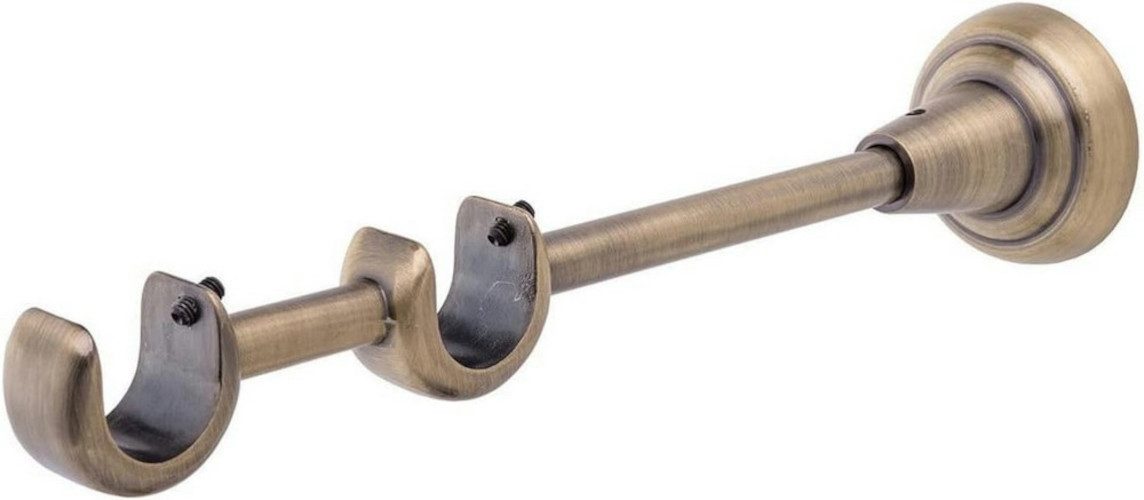 MDEKOR Gardinenstangenhalter für Gardinenstange 19 mm, Wandträger 2-läufig Antik Gold R Wandhalter