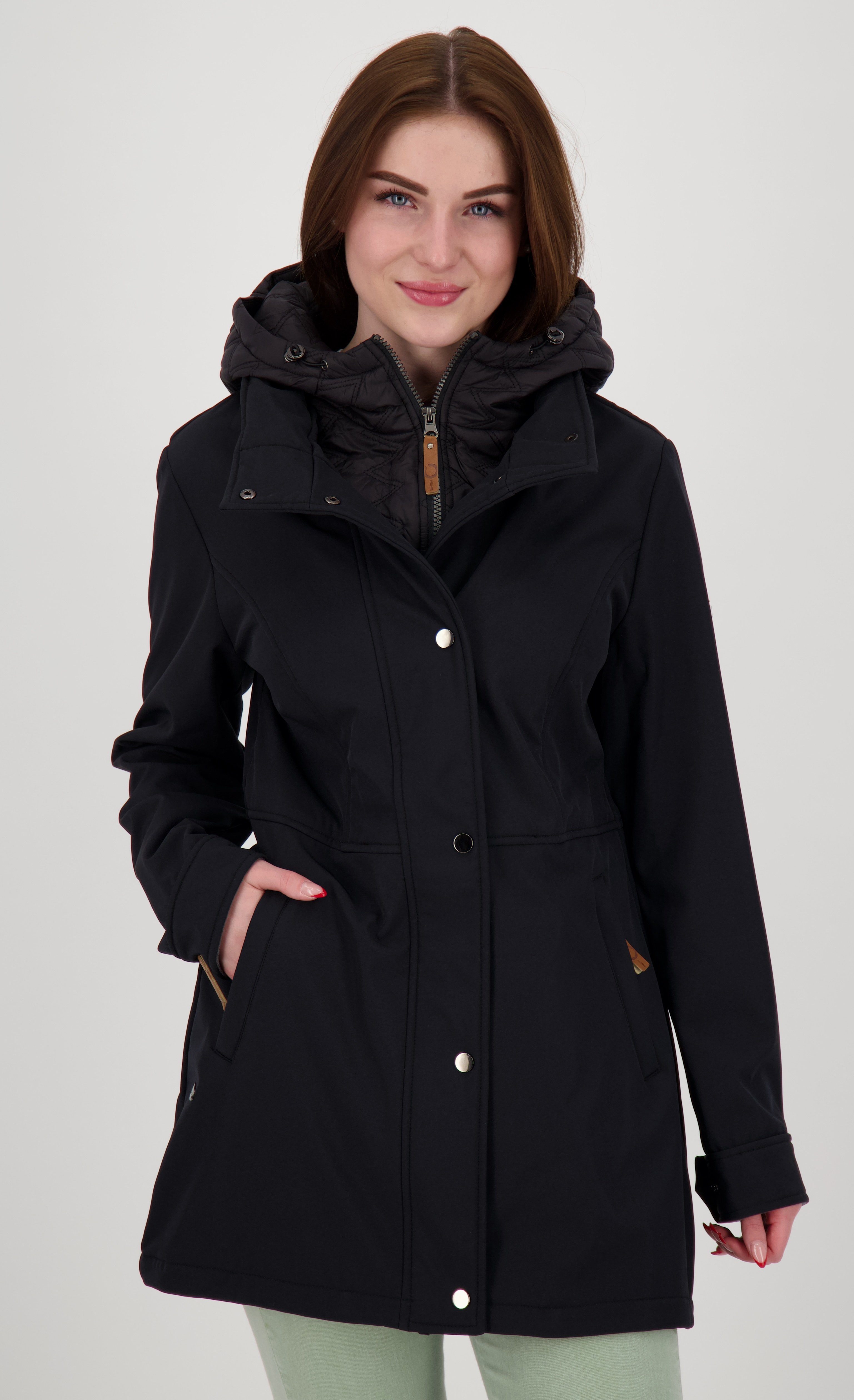 Größen Active SASKIA black DEPROC auch Großen in CS WOMEN Softshelljacke