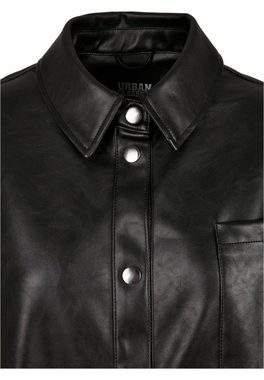 URBAN CLASSICS Hemdbluse Urban Classics Damen Ladies Faux Leather Overshirt