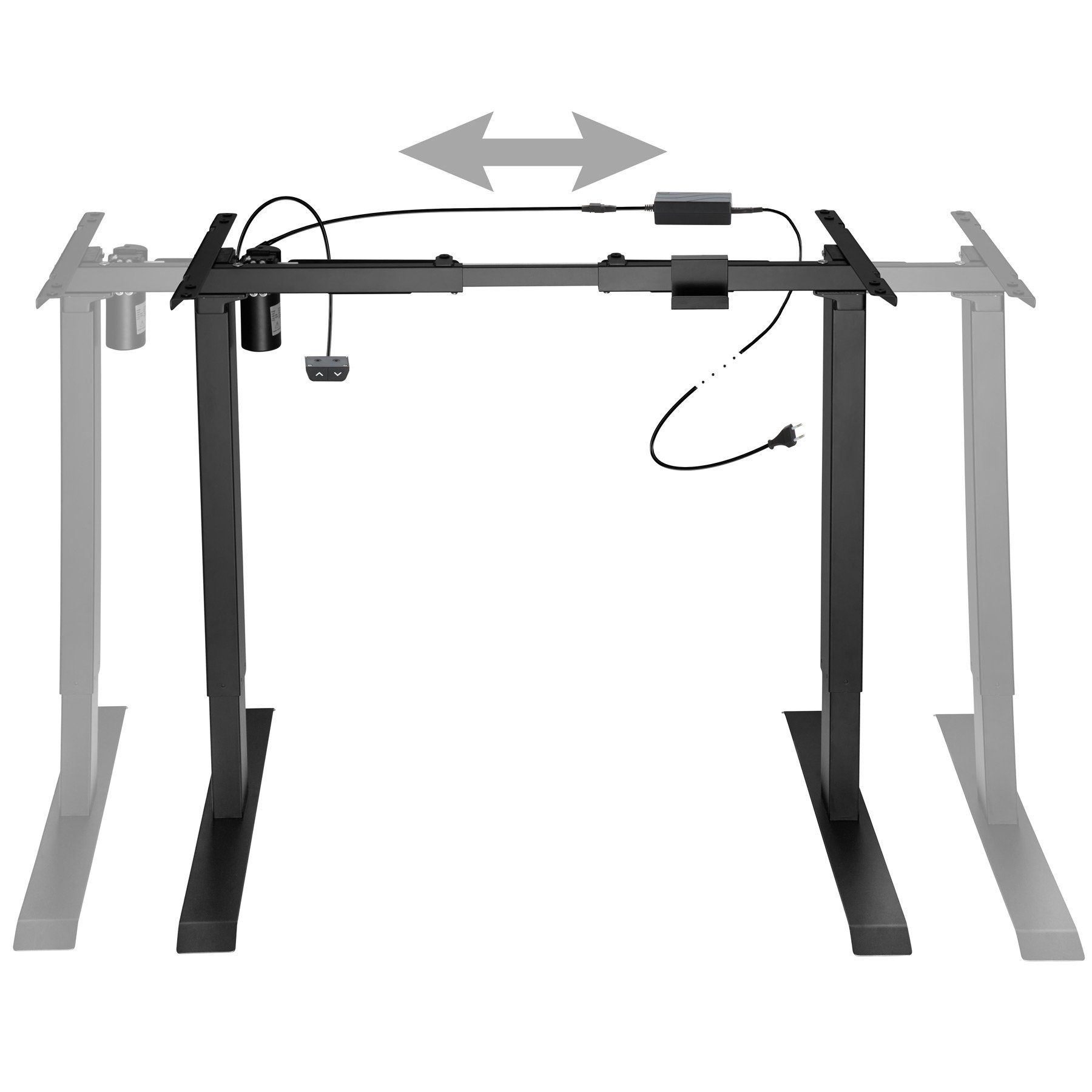 Höhe Tischgestell Yannick (1-St., | Verstellbare schwarz tlg), schwarz 1 tectake