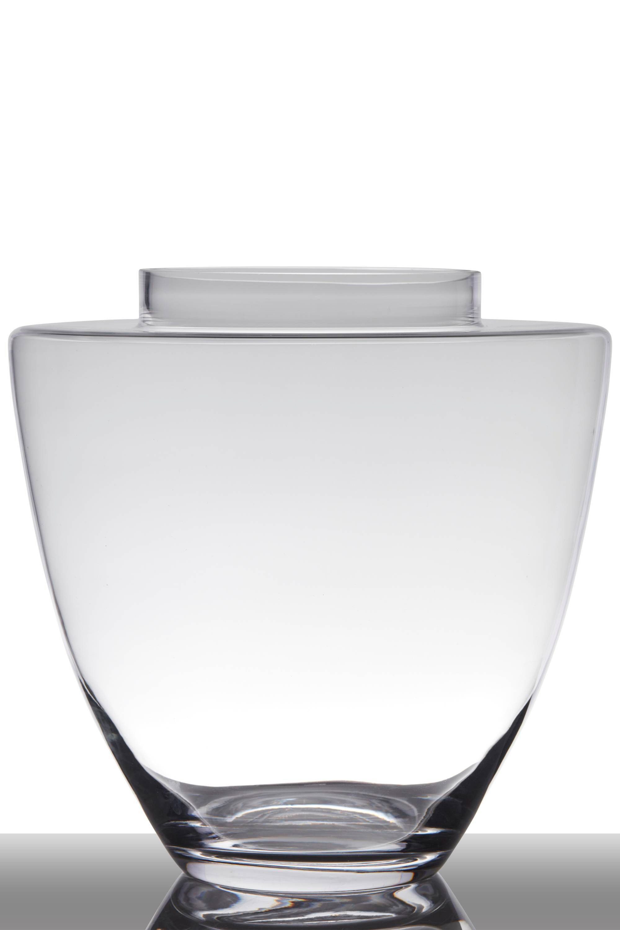 INNA-Glas Bodenvase Glas Lacey, Trichter - rund, klar, 35cm, Ø 35cm - Große Vase
