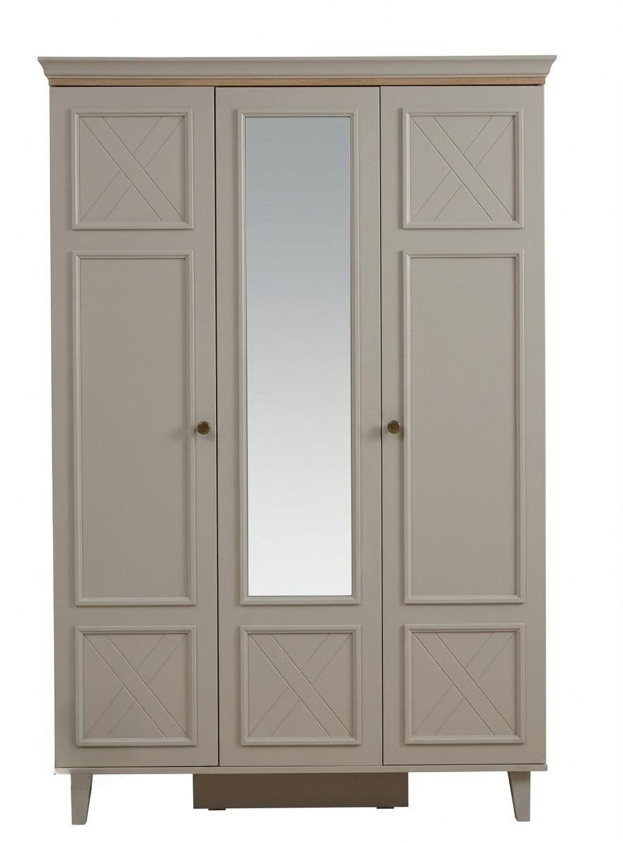 Xlmoebel Kleiderschrank Beiger Kleiderschrank aus Holz für das moderne Jugendzimmer