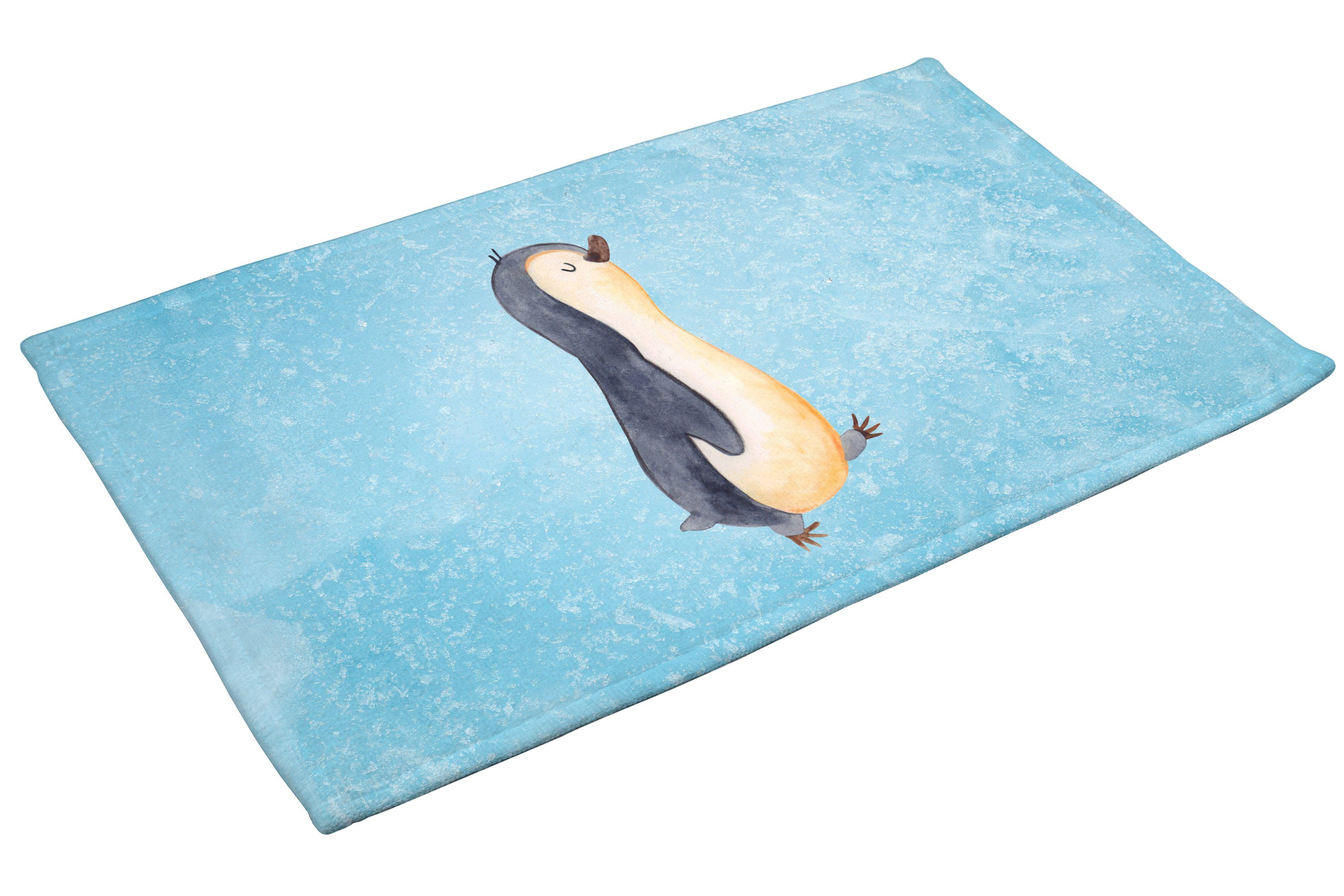 Eisblau Panda Mrs. - - & stolz, Pinguin (1-St) Handtuch Geschenk, Bruder, spazieren, Mr. marschierend