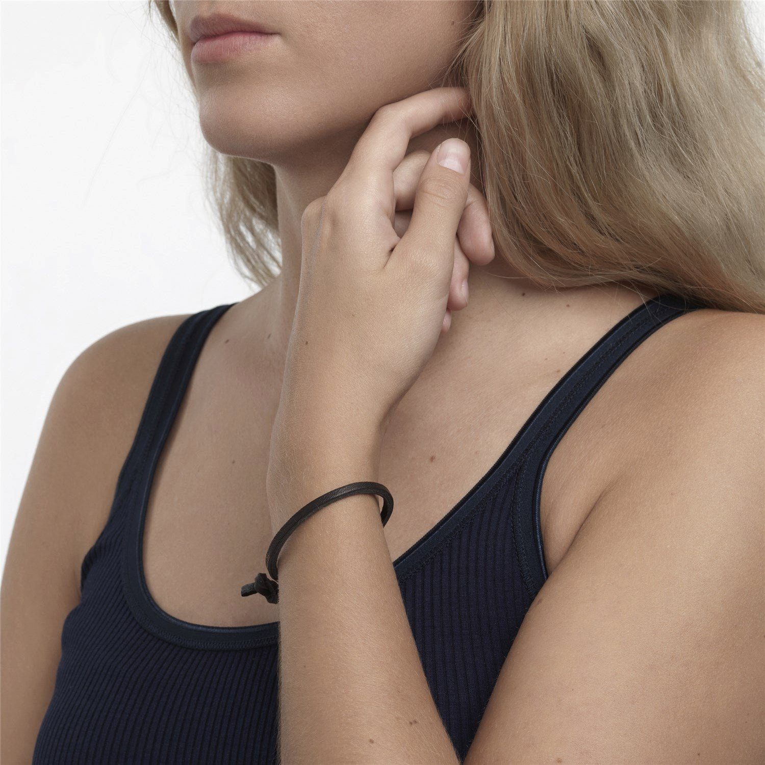 Trollbeads Armband Single Lederarmband, schwarz, TLEBR-00056