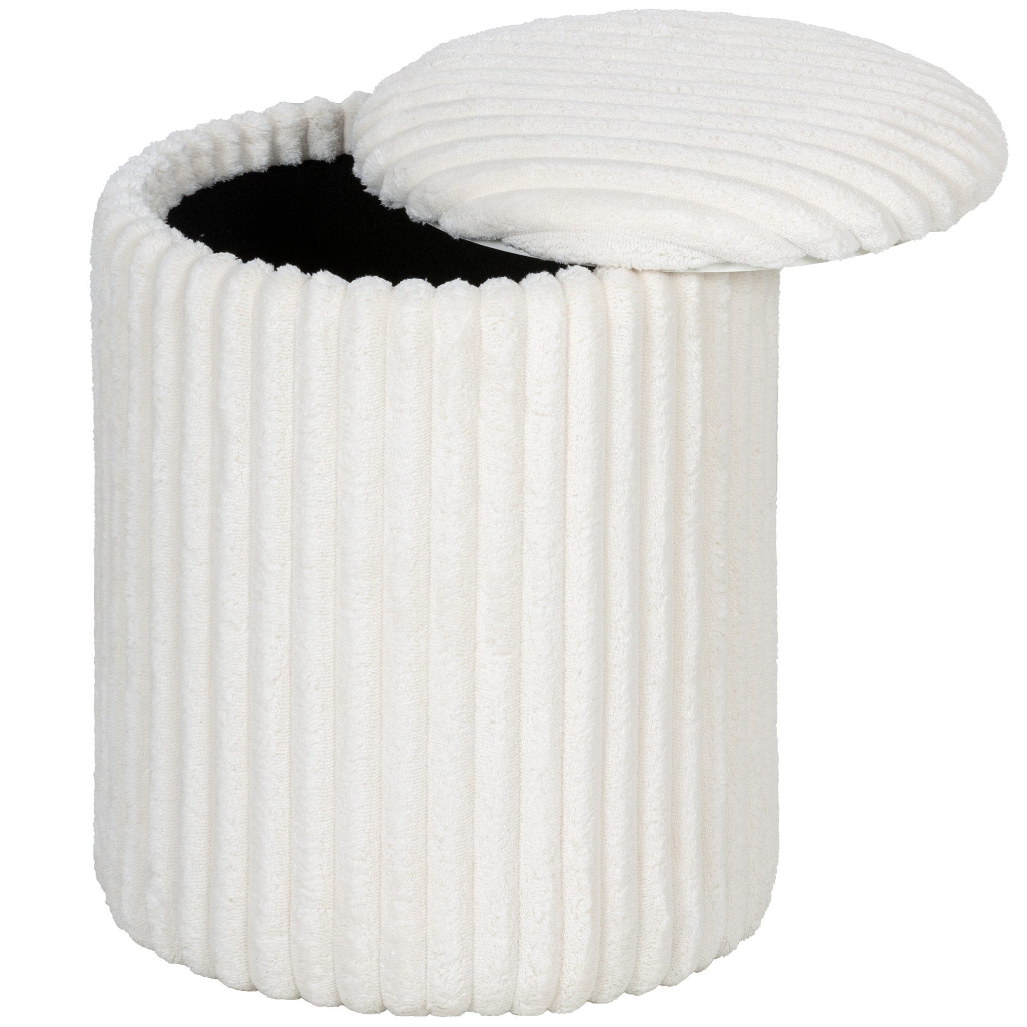 HOMCOM Sitzhocker Runder Polsterhocker (Set, 1 St., Hocker mit Stauraum), mit Stauraum, als Couchtisch nutzbar