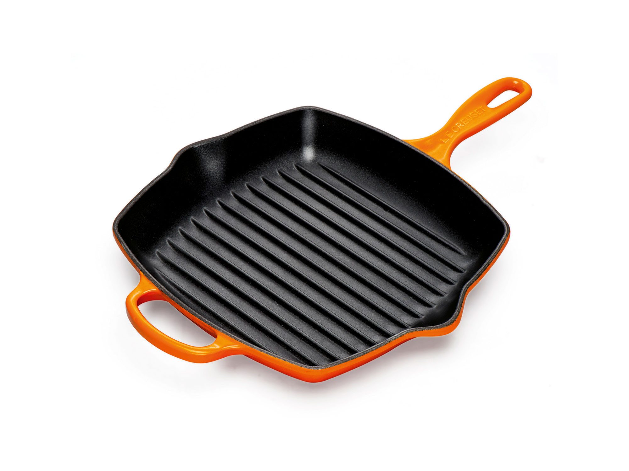 LE CREUSET Grillpfanne Grillpfanne 26 cm Signature ofenrot, Gusseisen, Made in France