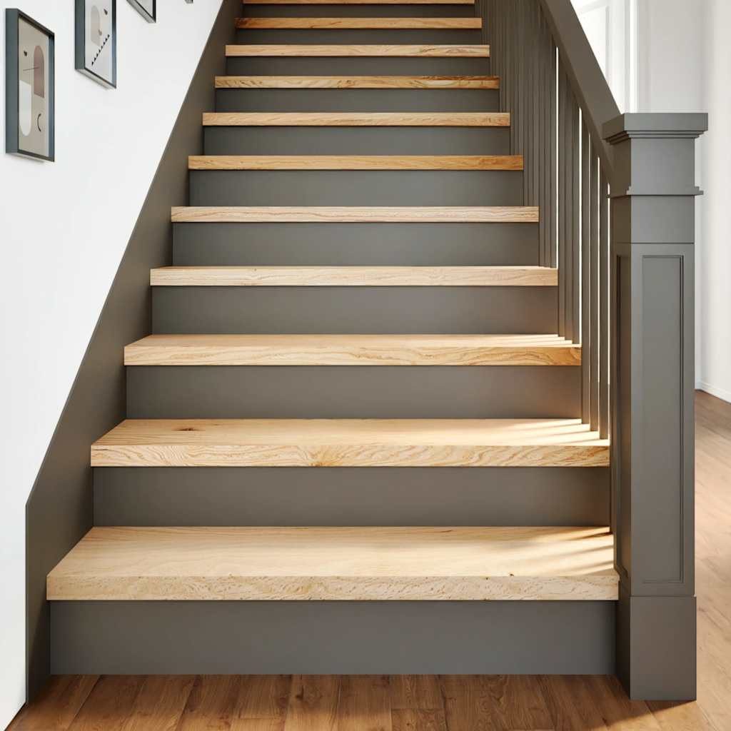 vidaXL Stufenmatte Treppenstufen 2 Stk. Unbehandelt 100x30x2 cm Massivholz Eiche, Rechteckig, Höhe: 2 mm