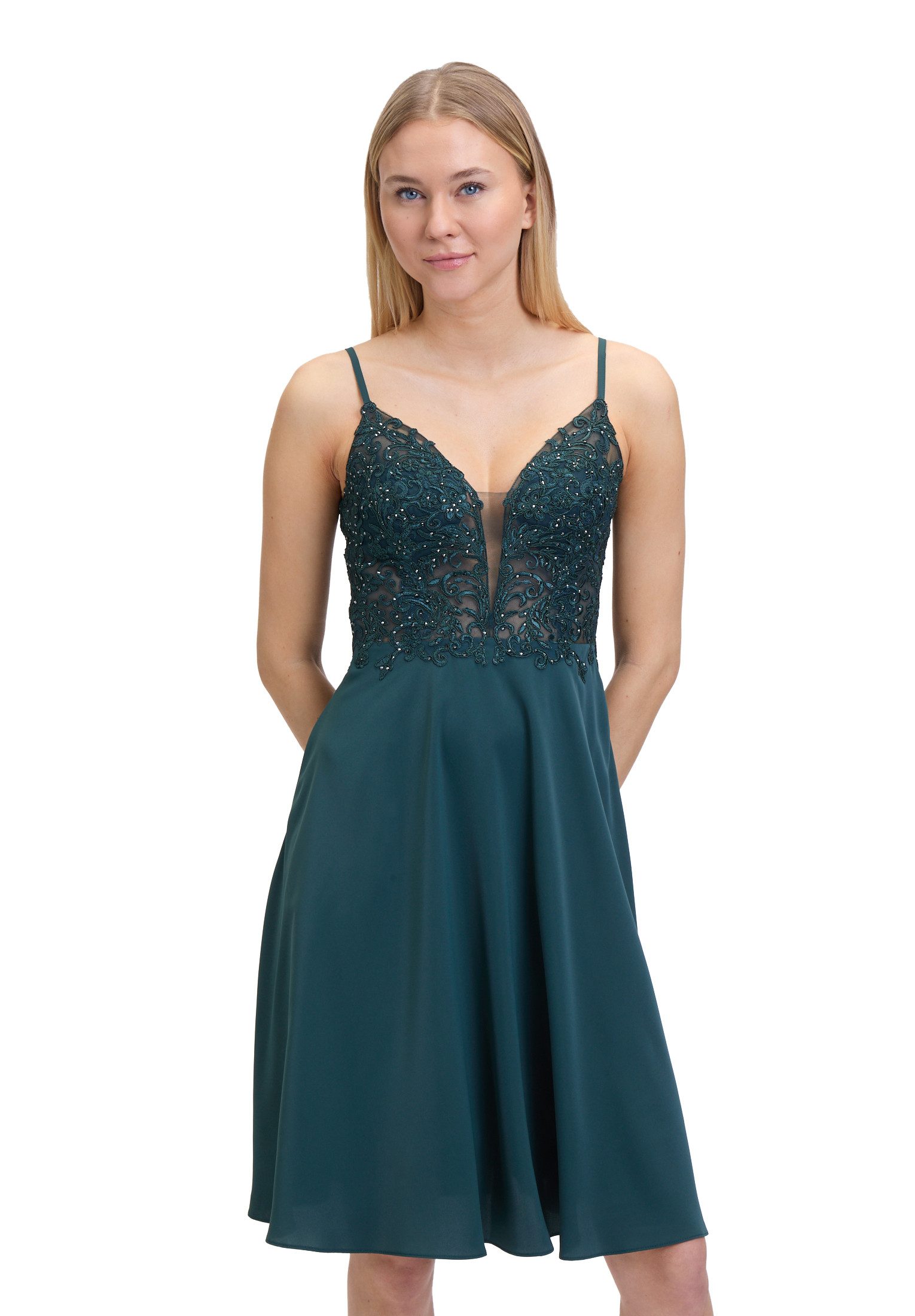 Vera Mont Abendkleid Damen Abendkleid mit Stickerei Spitze günstig online kaufen