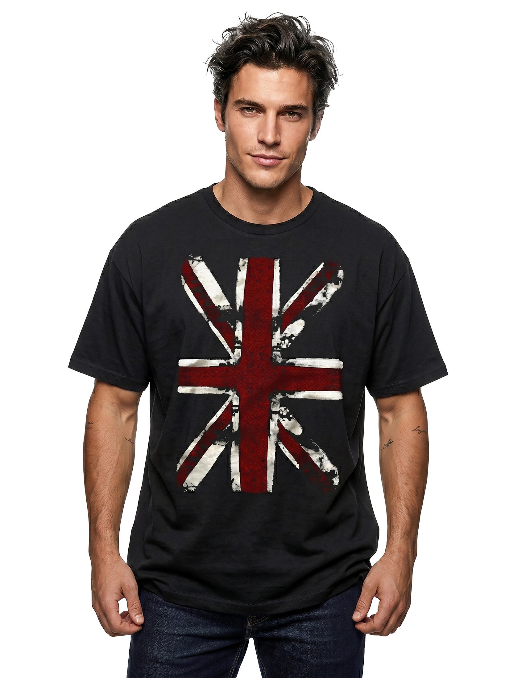 MAKAYA T-Shirt Union Jack Flagge UK Fahne United Kingdom England King Queen aus Baumwolle