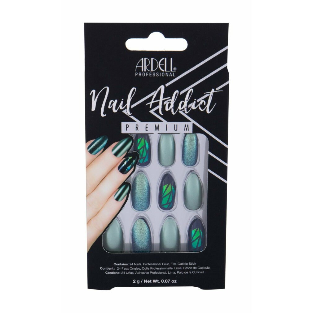 ARDELL Nageldesign Zubehör Nail Addict Green Glitter Chrome False Nails