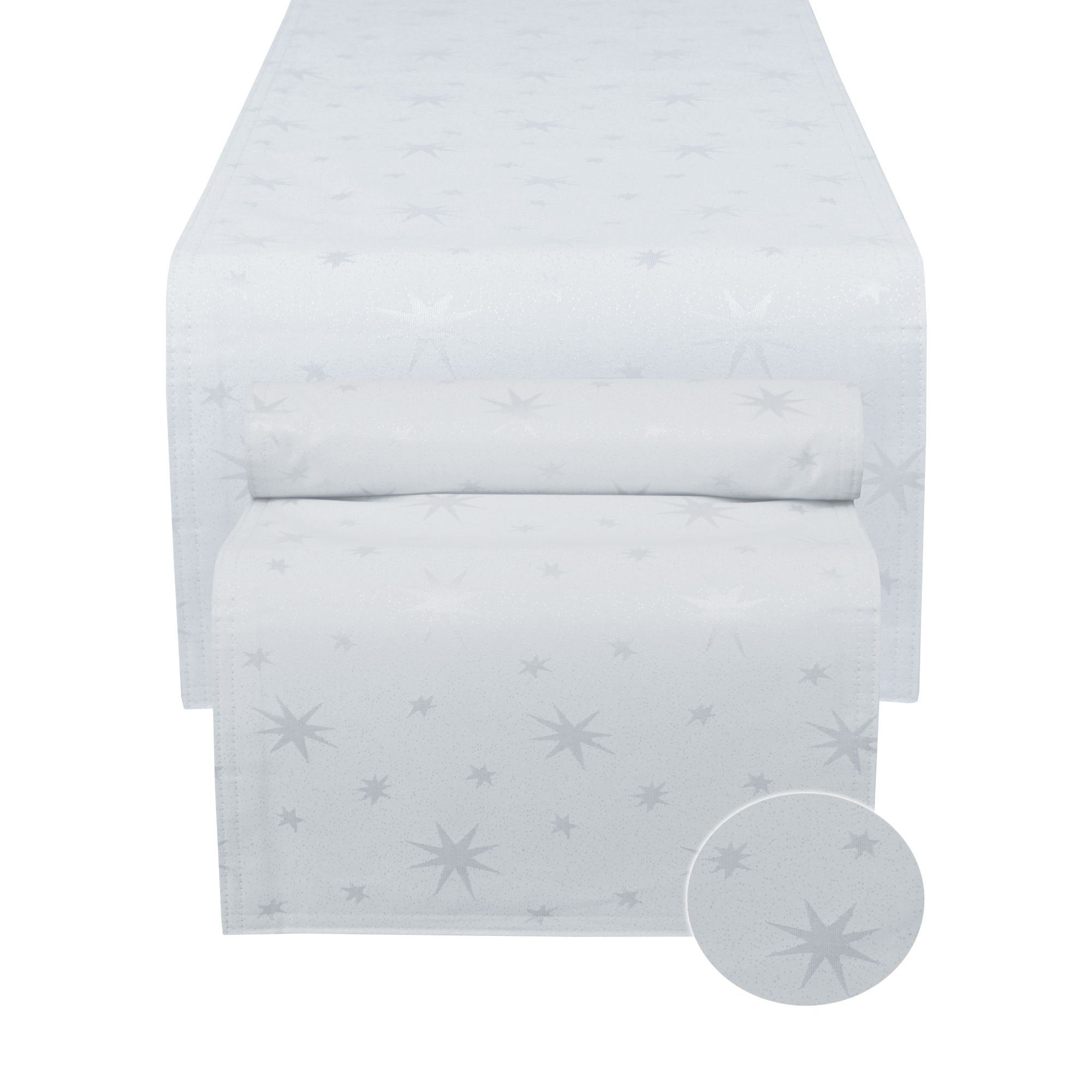 Haus und Deko Tischdecke Tischläufer Weihnachten Lurex Sterne Tischband Her günstig online kaufen