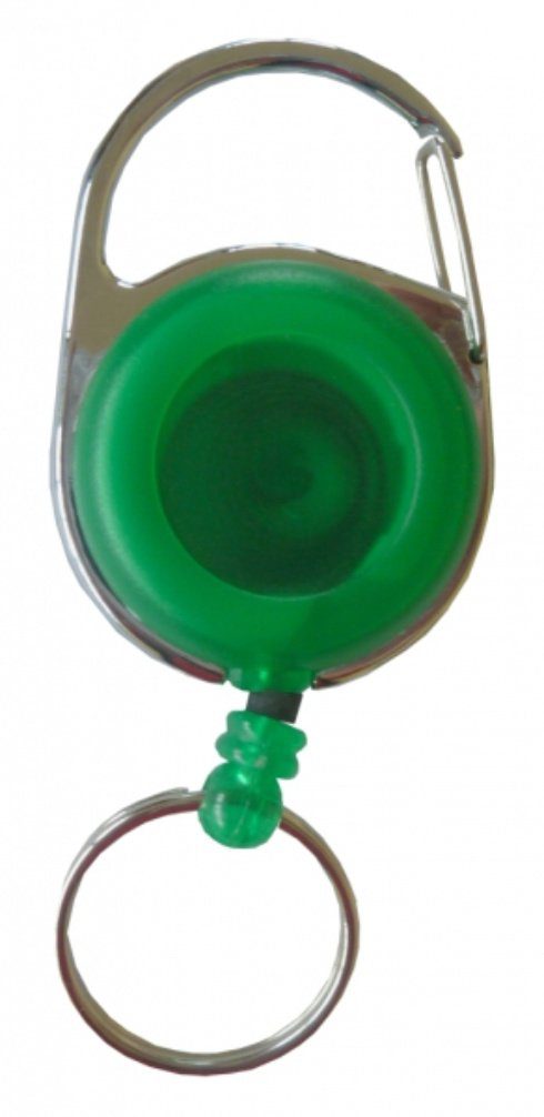Ausweisclip (10-tlg), Metallumrandung, Schlüsselanhänger Schlüsselring / Form / Kranholdt Jojo runder Transparent Ausweishalter mit Grün Gürtelclip,