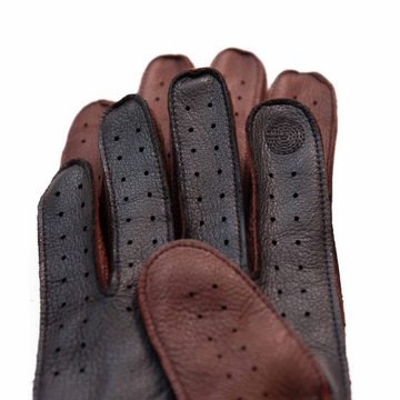 Hand Gewand by Weikert Lederhandschuhe BRAD- Hirschleder Auto-Handschuhe, handgenäht mit Touchscreen Funktion