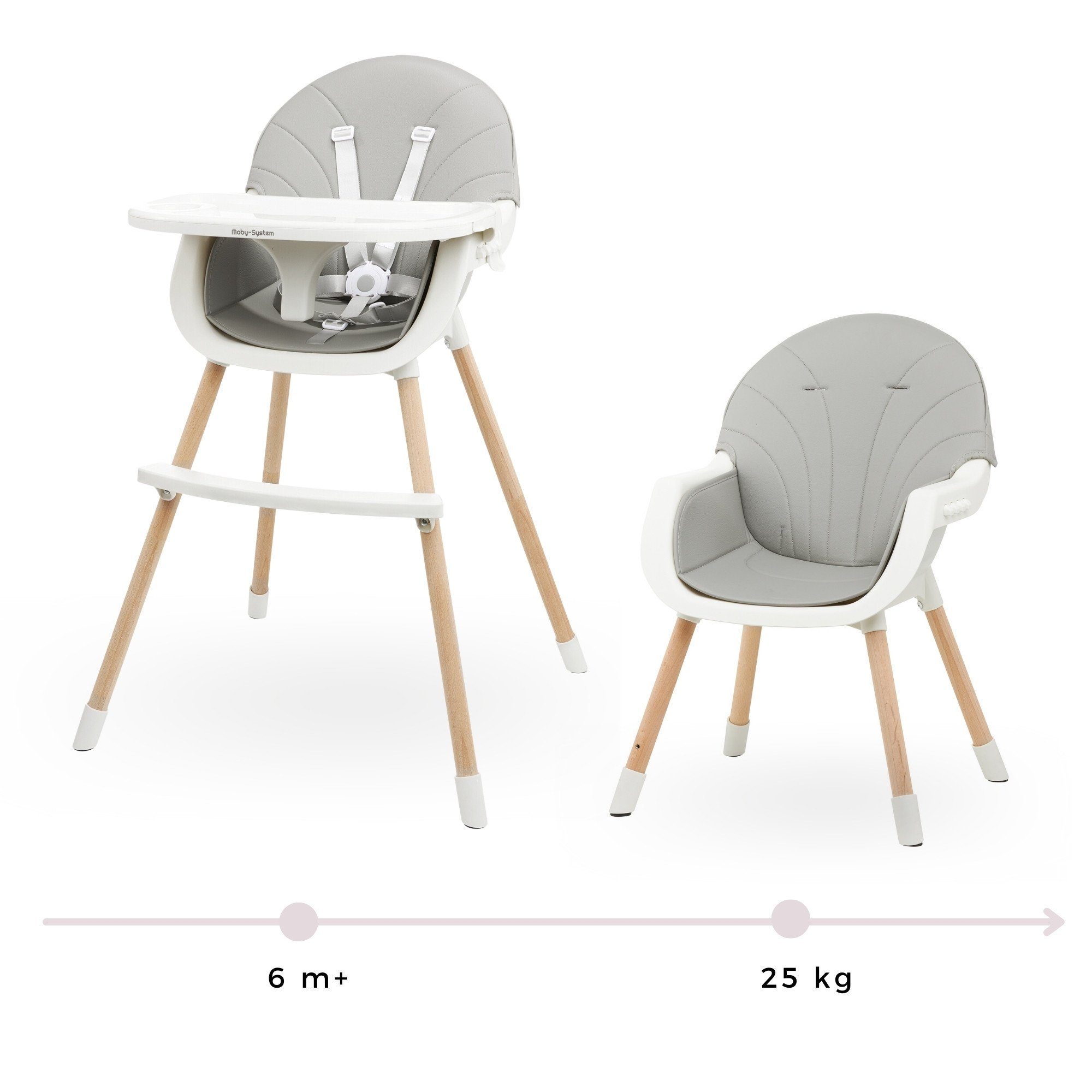 Hochstuhl Moby-System 6 Hochstuhl für Kinder von Kinder Monaten 3in1-Stuhl Amelia,