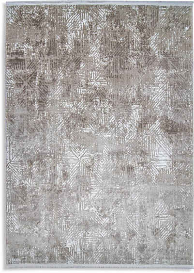 Läufer Oslo 2210, RESITAL The Voice of Carpet, rechteckig, Höhe: 12 mm, Kurzflor, modernes Design, Hoch-Tief Effekt, mit Fransen