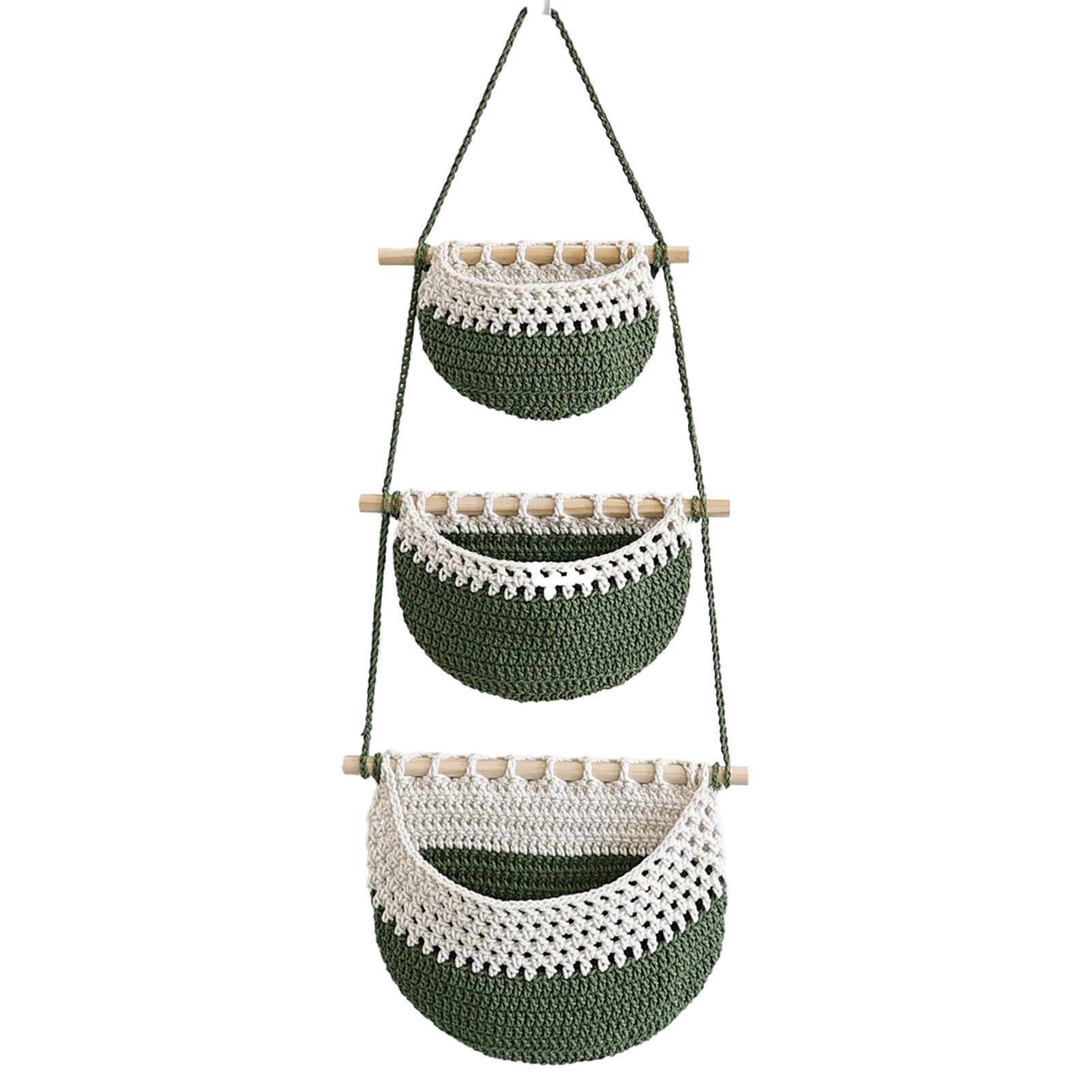 Jumpeak Hängeaufbewahrung Obstkorb Hängend 3 Etagen,Hängekörbe,Wandhängetas günstig online kaufen