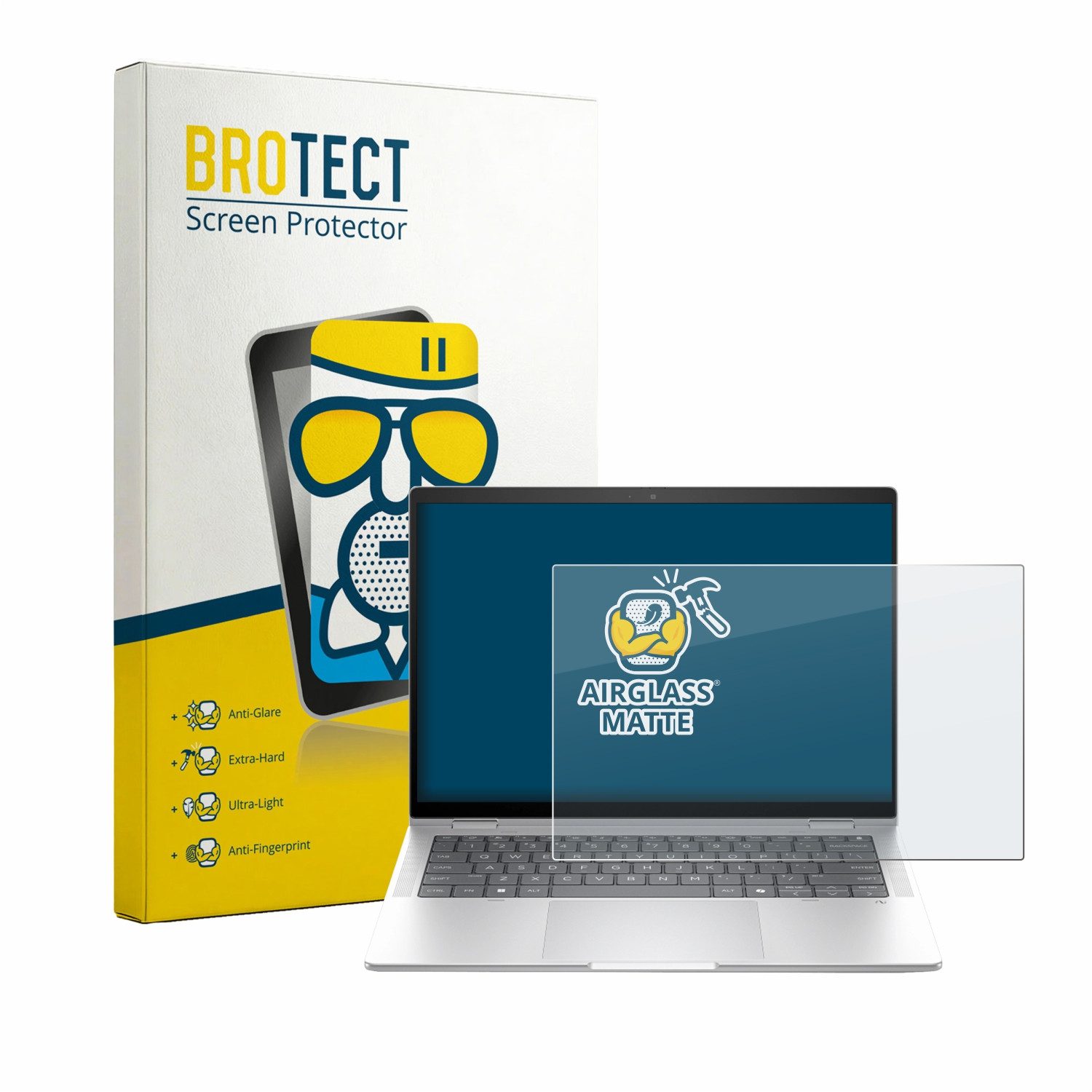 BROTECT Displayschutzglas Folie für HP EliteBook X G1i 14", Schutzfolie Glas Panzer Display Schutz matt