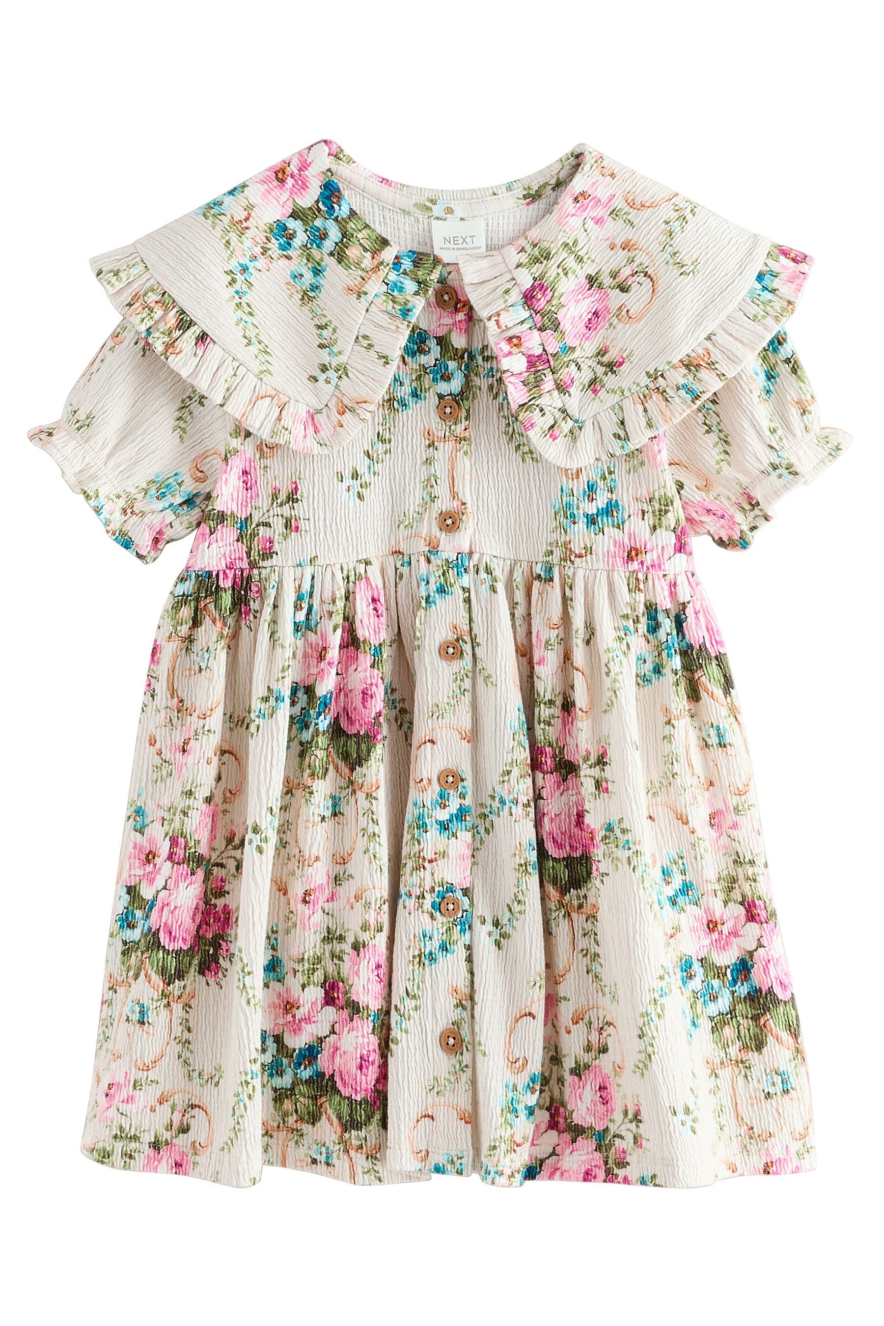Jerseykleid Kurzarmkleid mit Kragen