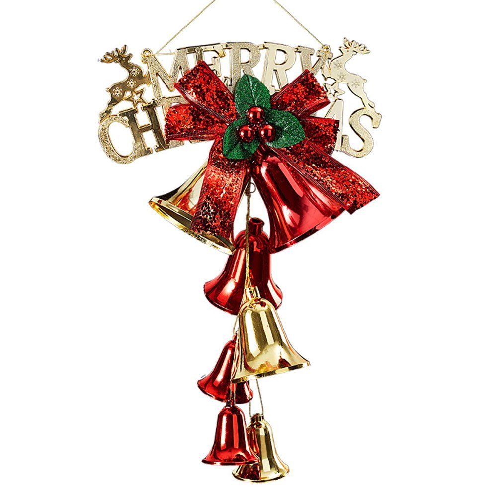 Deliana.home Dekohänger Weihnachten Schön dekorierte Glocke Hängende Dekoration (Bow Big Bells Hängende Dekoration), Klassische bemalte Glocken Mode Dekorationen