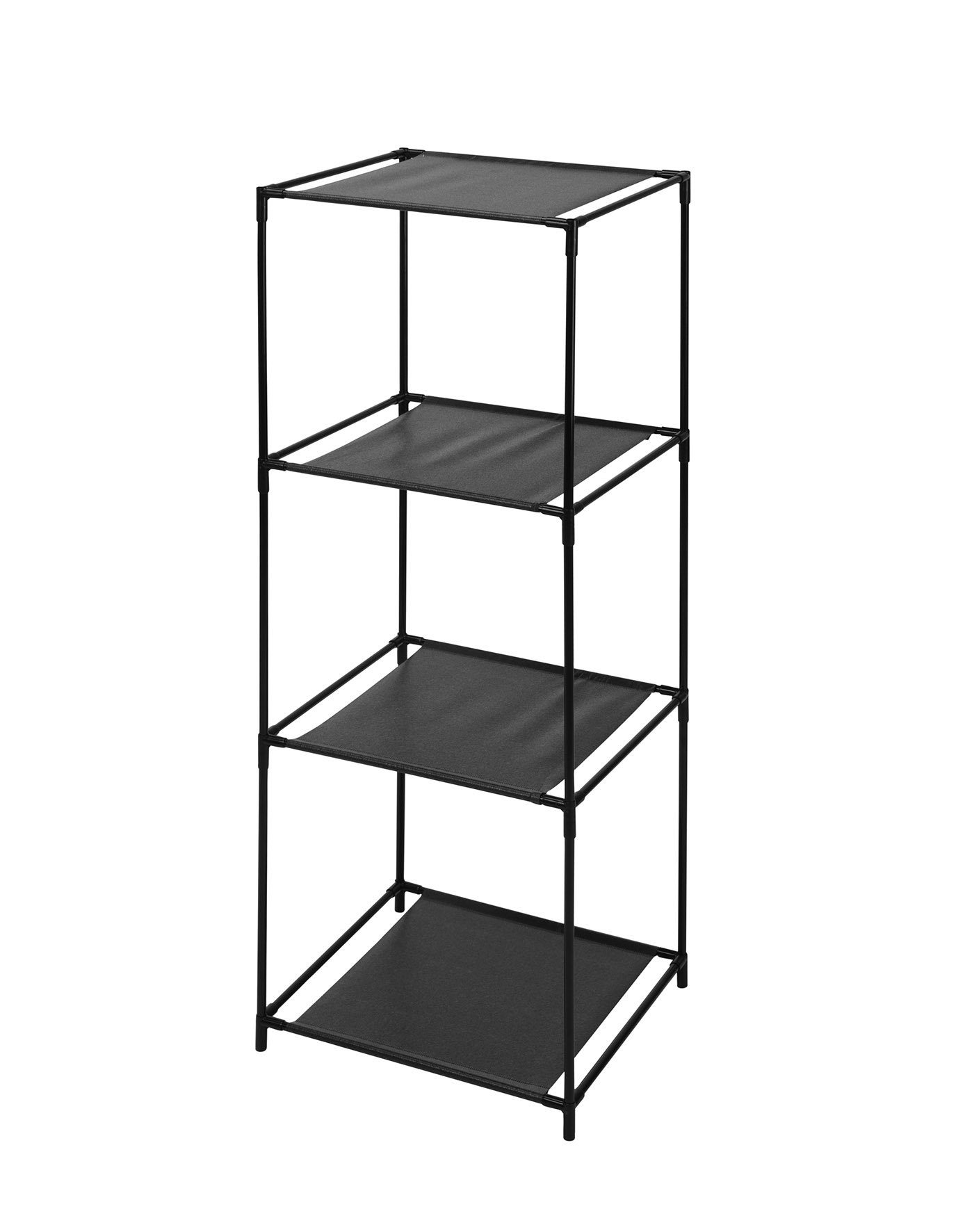 Spetebo Standregal Stand Regal schwarz mit 3 Stoffablagen - 104 x 34 cm, Pa günstig online kaufen