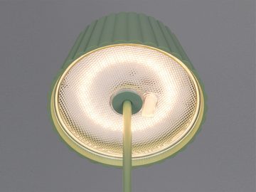 meineWunschleuchte LED Außen-Stehlampe, Dimmfunktion, LED fest integriert, Warmweiß, klein-e & schmale AKKU Tischlampe kabellos für Outdoor ohne Kabel Grün