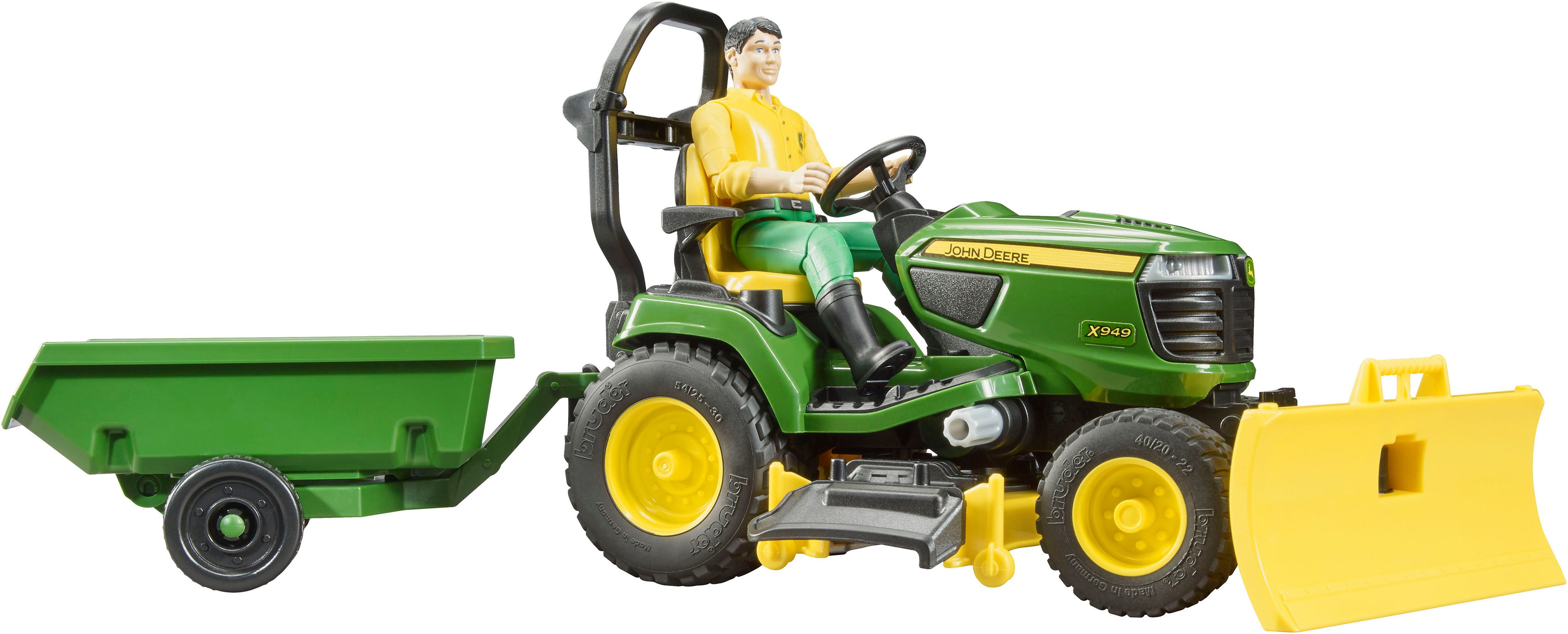 Bruder® Spielzeug-Traktor bworld John Deere Aufsitzrasenmäher mit Anhänger günstig online kaufen